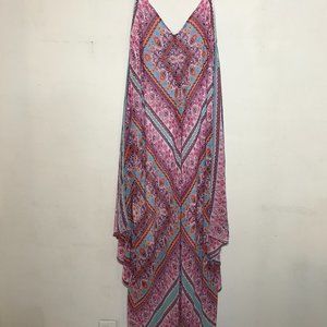 John Paul Richard Moroccan Print Handkerchief Maxi Sun Dress Cover Up Size S